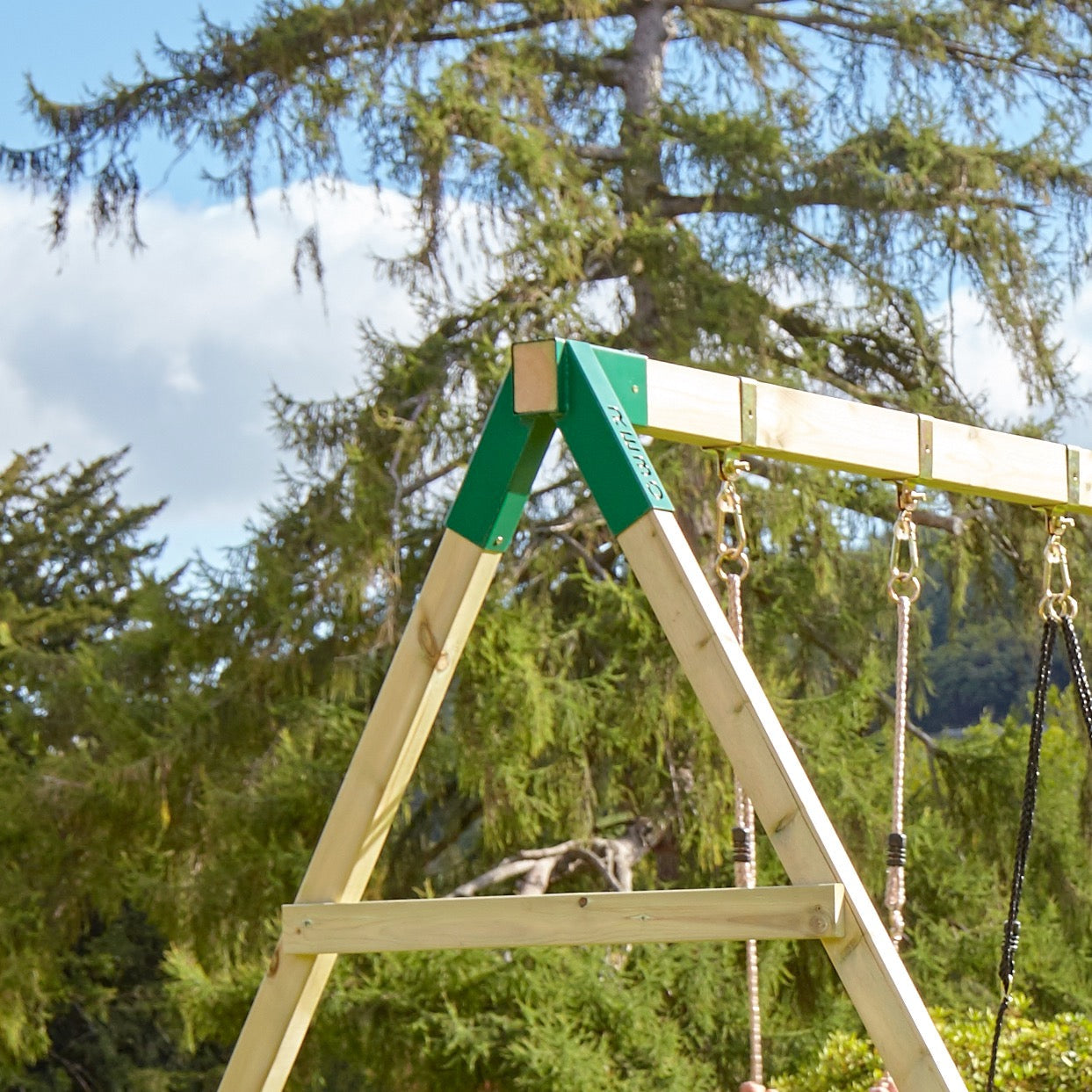 Rebo Adventure Wooden Climbing Frame, Swing Set and Slide - Rainier Pink