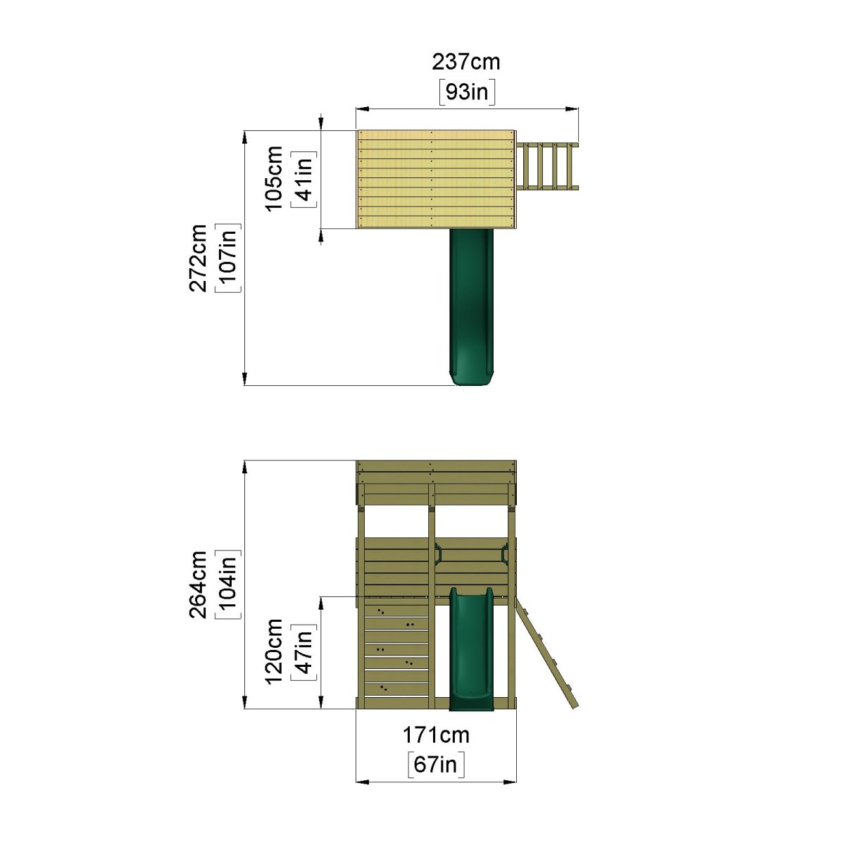 ClassicPlay Outpost XL Lookout Tower with 1.2m Deck and Slide
