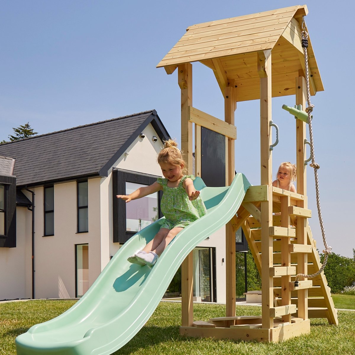 PolarPlay Tower Kids Wooden Climbing Frame - Yarin Sage