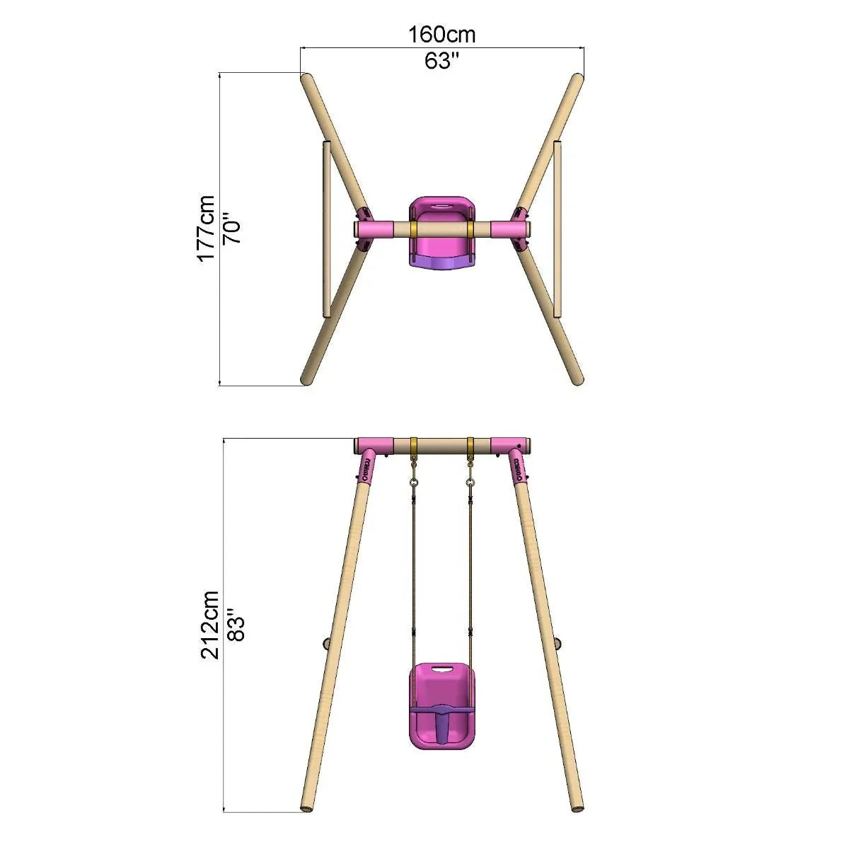Rebo Single Swing Set - Pluto Purple