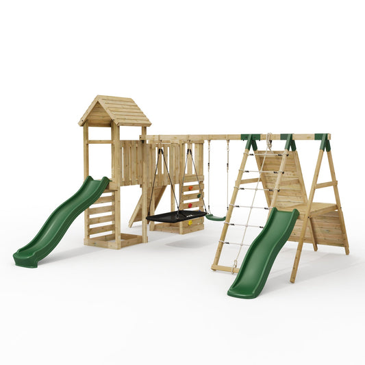 ClassicPlay Double Tower Climbing Frame with Double Swing - San Luis