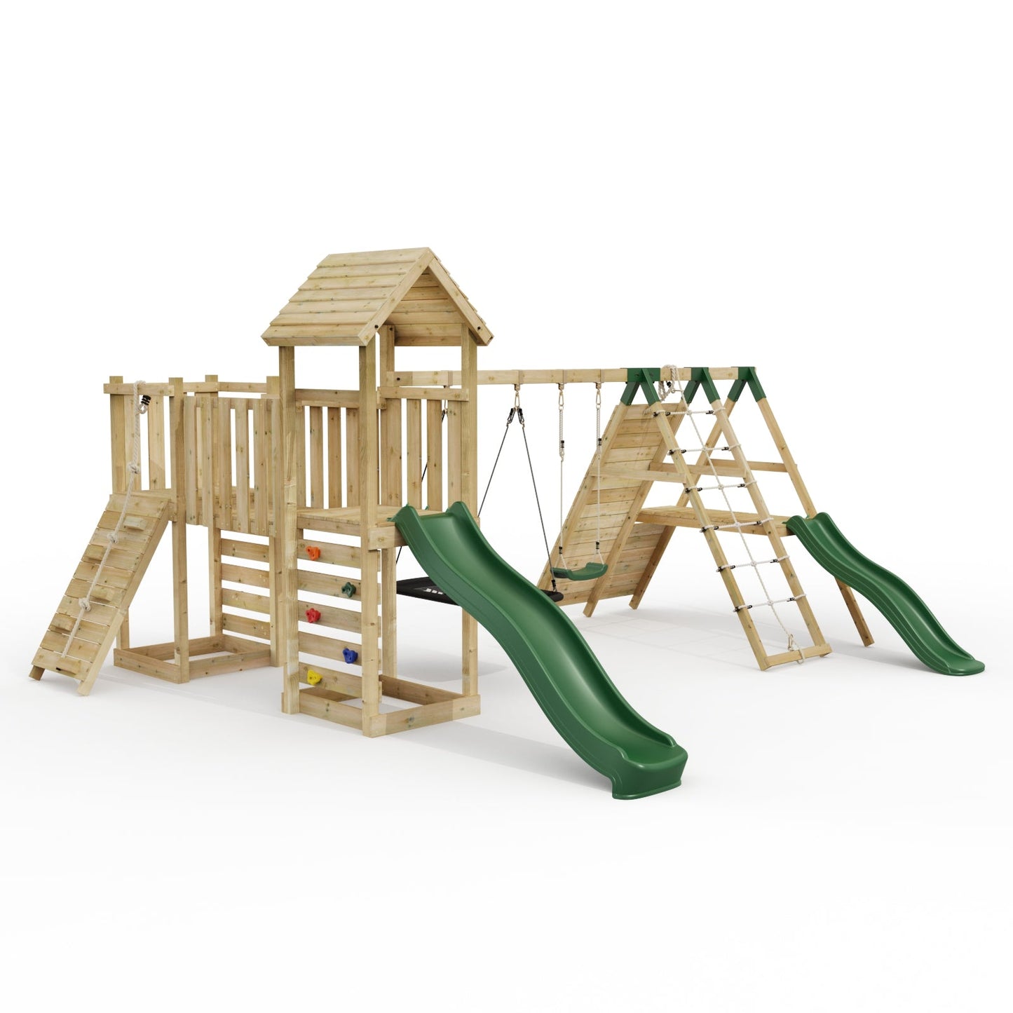 ClassicPlay Double Tower Climbing Frame with Double Swing - San Luis