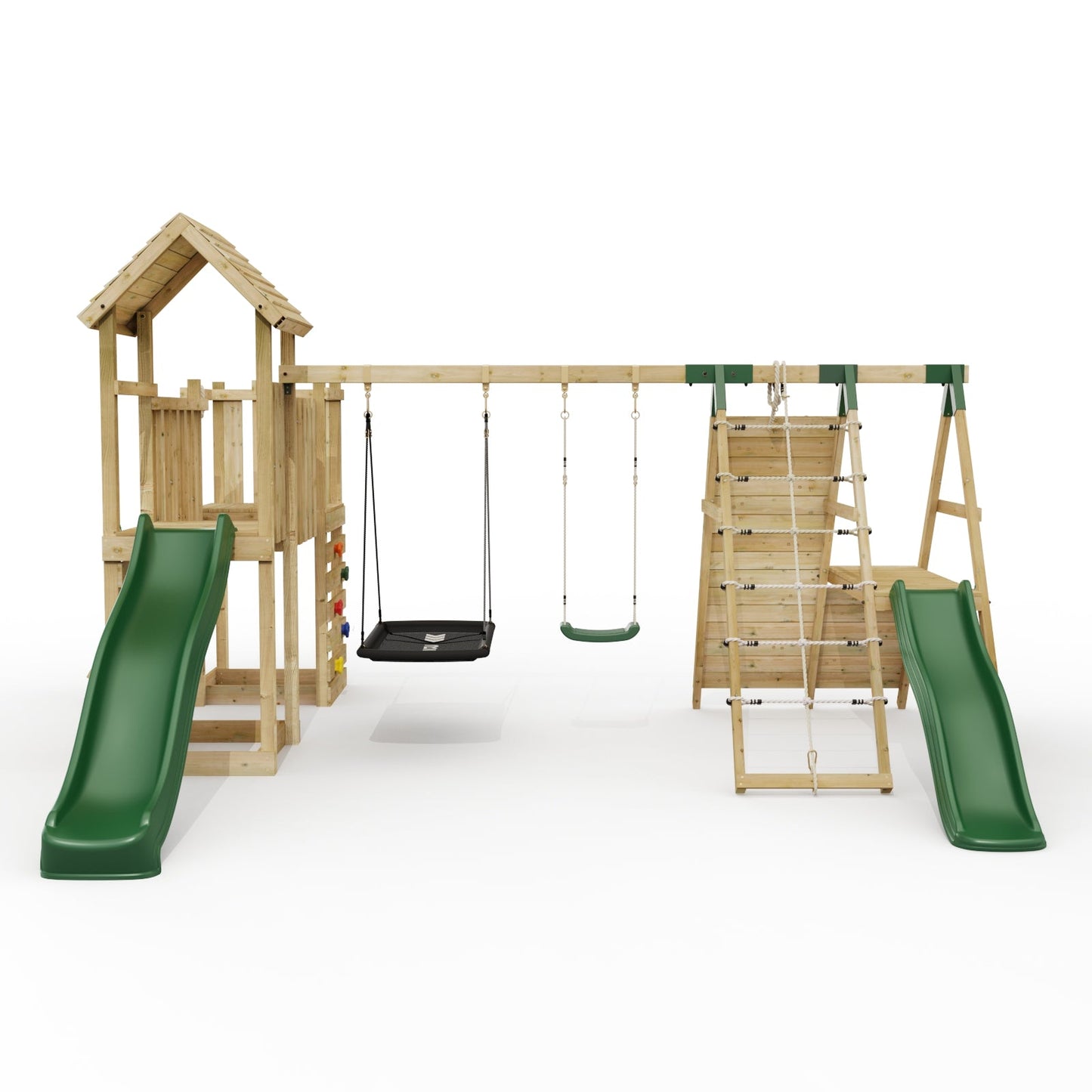 ClassicPlay Double Tower Climbing Frame with Double Swing - San Luis