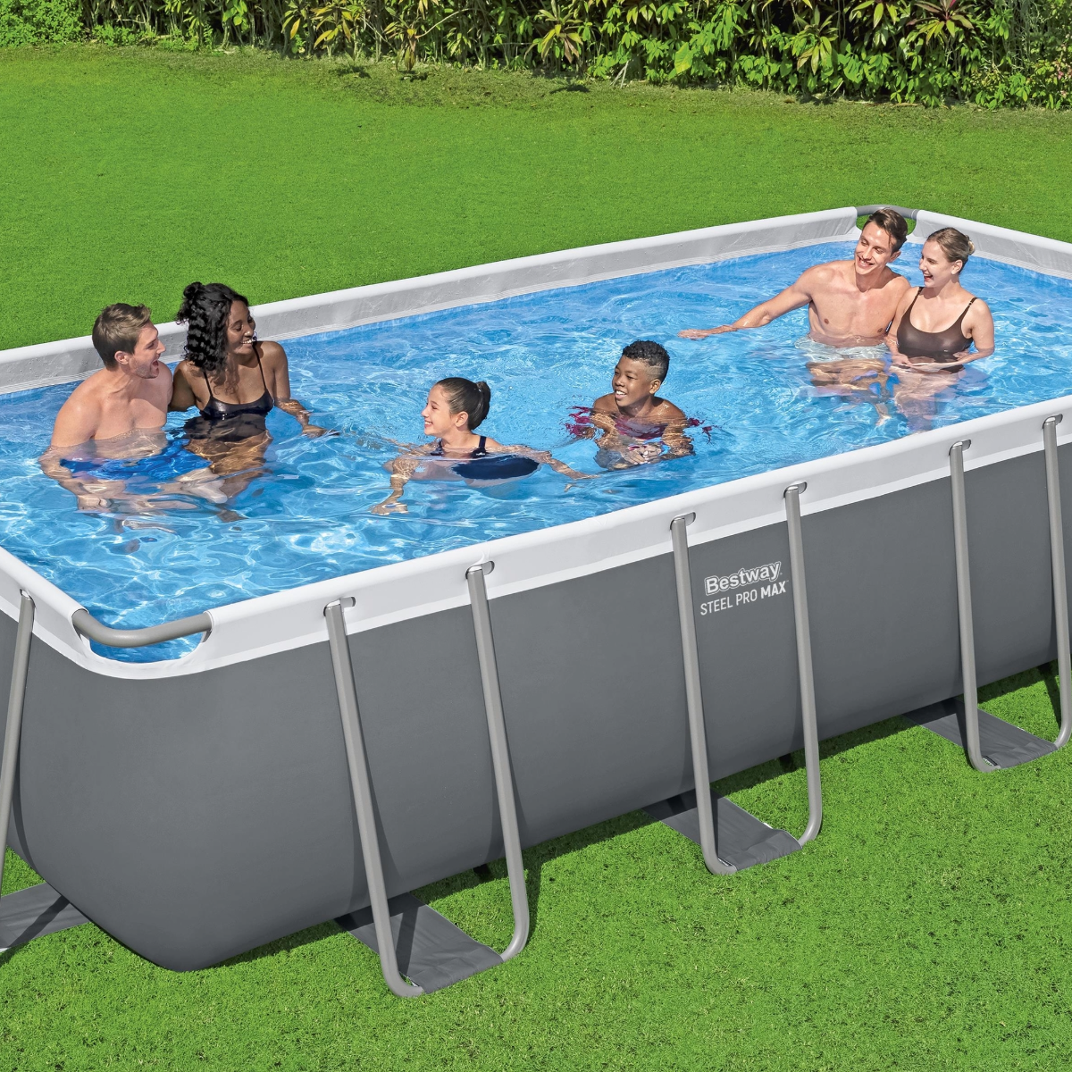 Bestway Steel Pro Max 18 ft x 9 ft x 48 in Rectangular Above Ground Pool Set