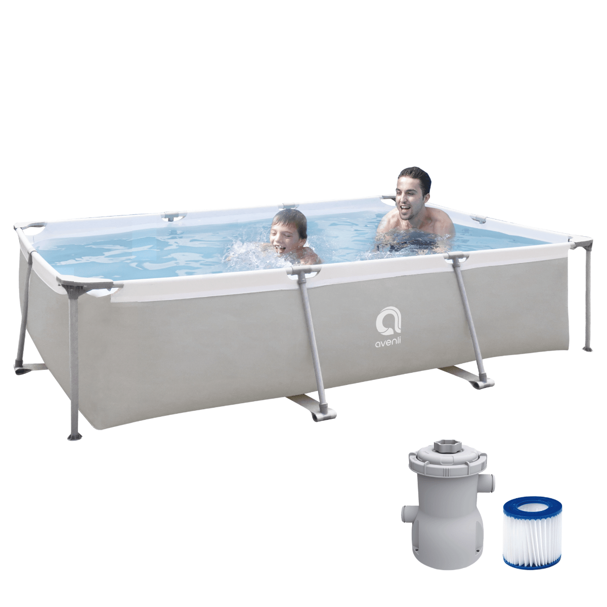 Avenli 10ft x 6.8ft x 26in Rectangular Steel Frame Above Ground Pool