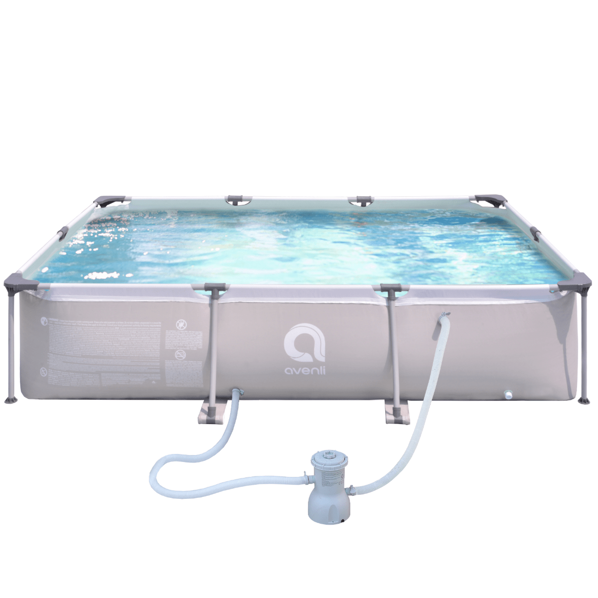 Avenli 10ft x 6.8ft x 26in Rectangular Steel Frame Above Ground Pool