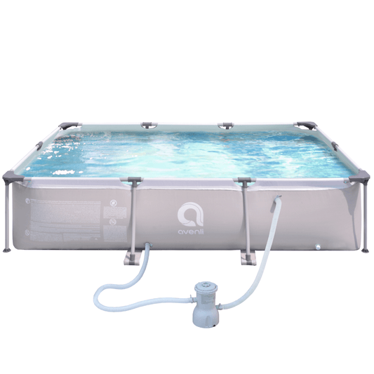 Avenli 10ft x 6.8ft x 26in Rectangular Steel Frame Above Ground Pool