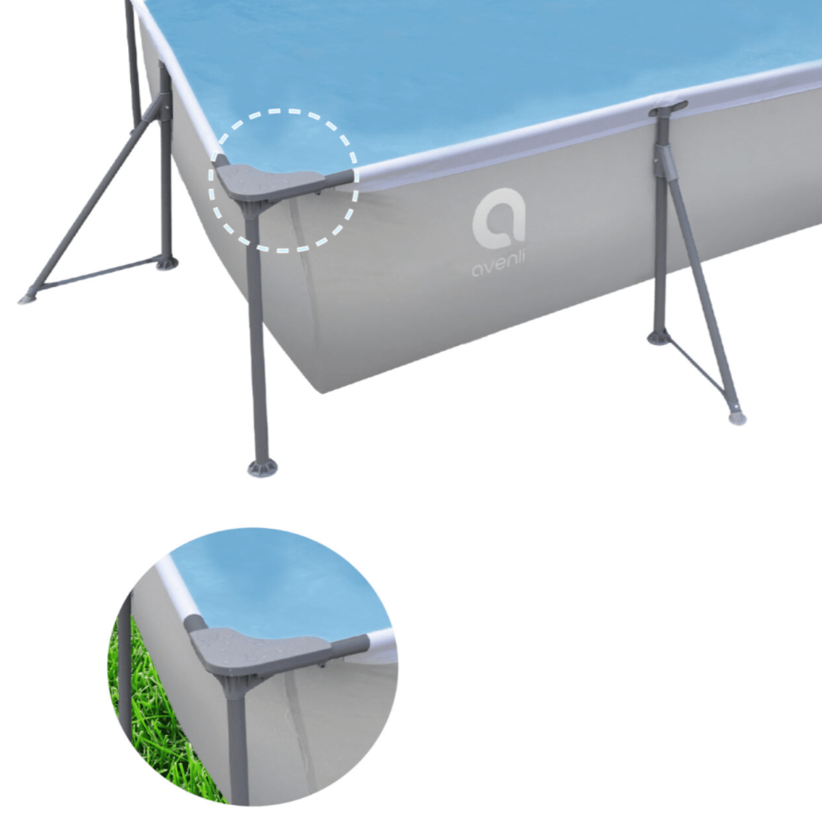 Avenli 13ft x 6.8ft x 26in Rectangular Steel Frame Above Ground Pool