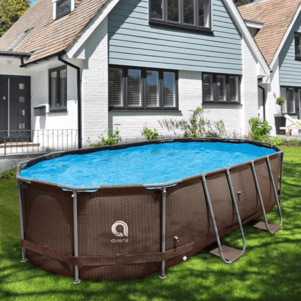 Avenli 14ft x 9ft x 39.5in Oval Steel Frame Above Ground Pool