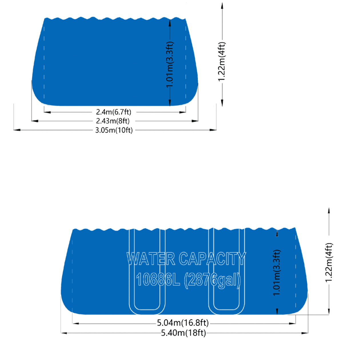 Avenli 18ft x 10ft x 48in Oval Steel Frame Above Ground Pool