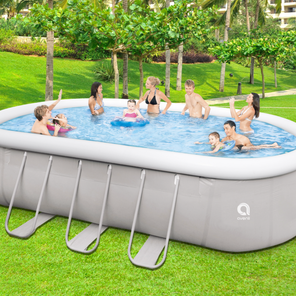 Avenli 20ft x 12ft x 48in Oval Steel Frame Above Ground Pool