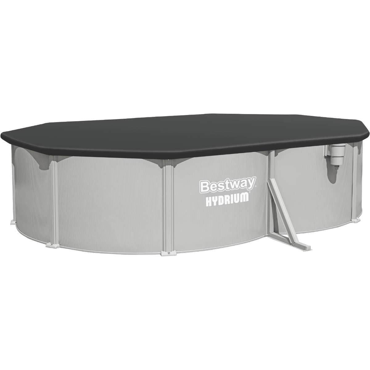 Bestway Hydrium 16 ft x 12 ft x 48 in Oval Steel Above Ground Pool Set
