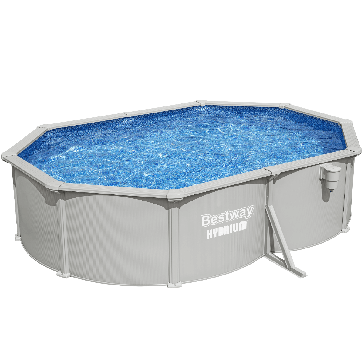 Bestway Hydrium 16 ft x 12 ft x 48 in Oval Steel Above Ground Pool Set