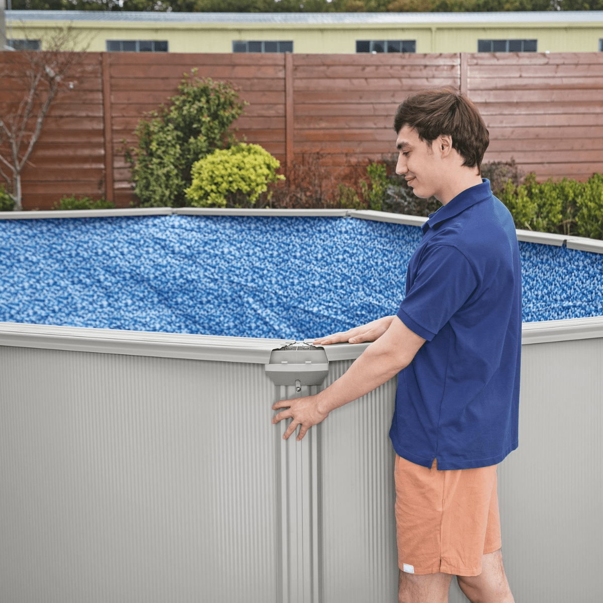 Bestway Hydrium 16 ft x 12 ft x 48 in Oval Steel Above Ground Pool Set