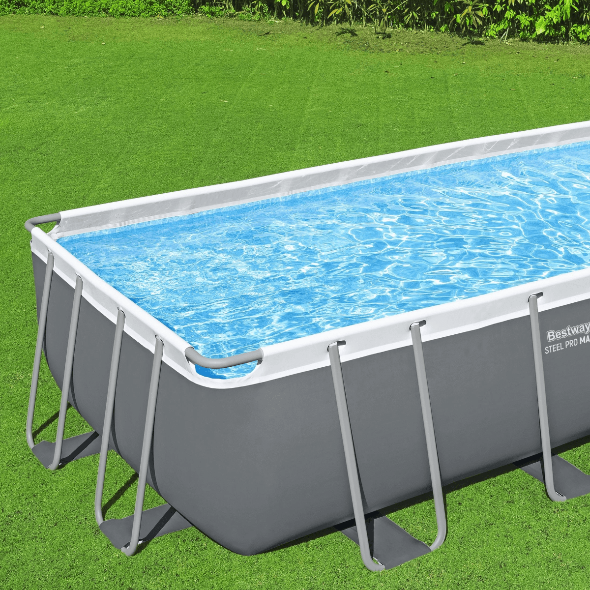 Bestway Steel Pro Max 18 ft x 9 ft x 48 in Rectangular Above Ground Pool Set
