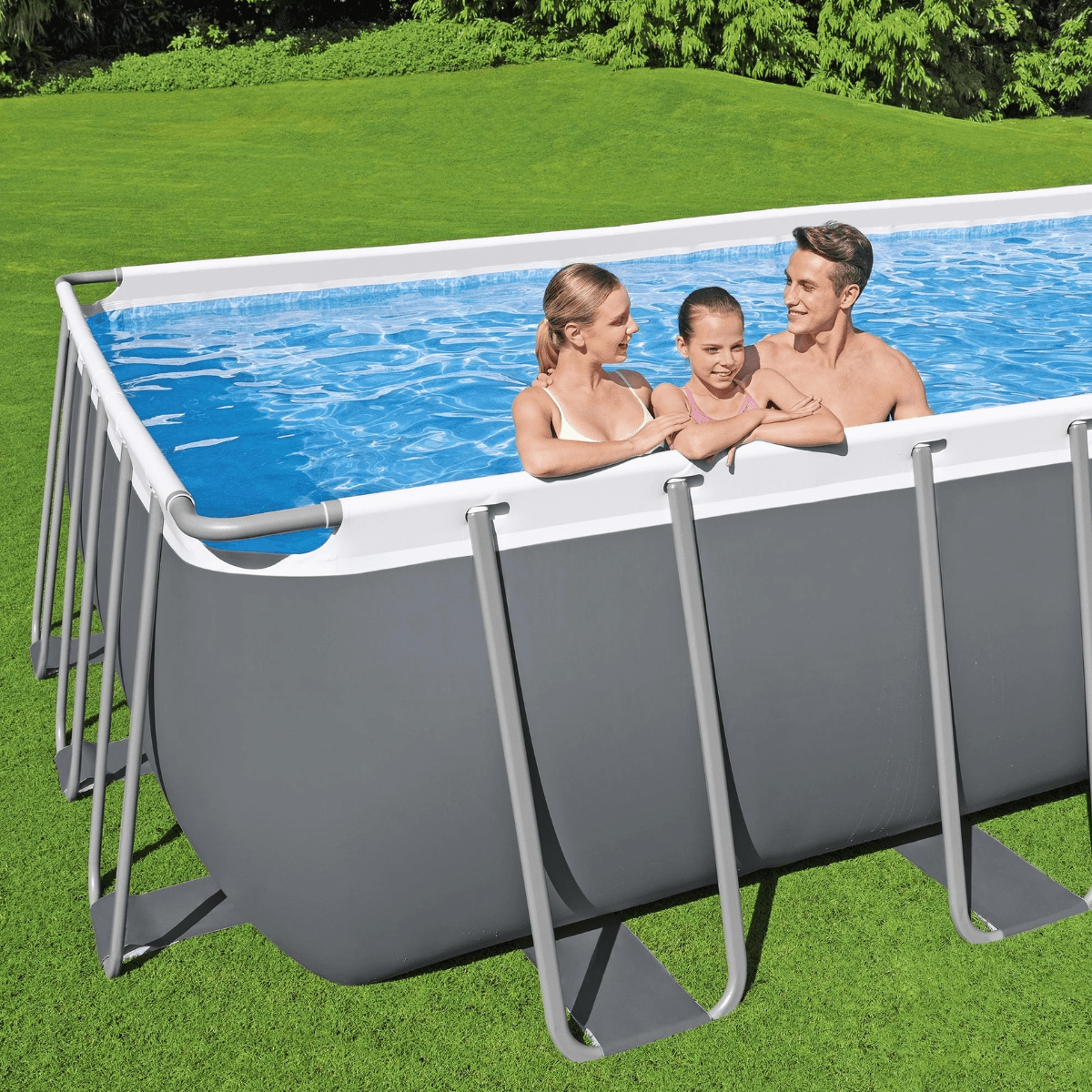 Bestway Steel Pro Max 21ft x 9ft x 52in Rectangular Above Ground Pool Set