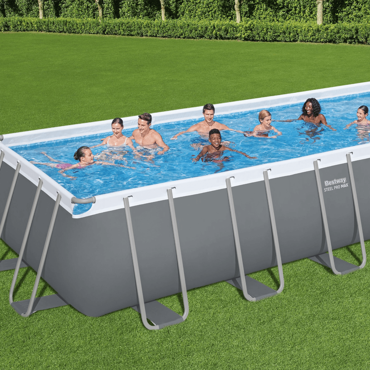 Bestway Steel Pro Max 21ft x 9ft x 52in Rectangular Above Ground Pool Set