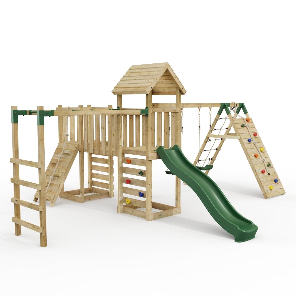 ClassicPlay Double Tower Climbing Frame with Double Swing - Dolomite