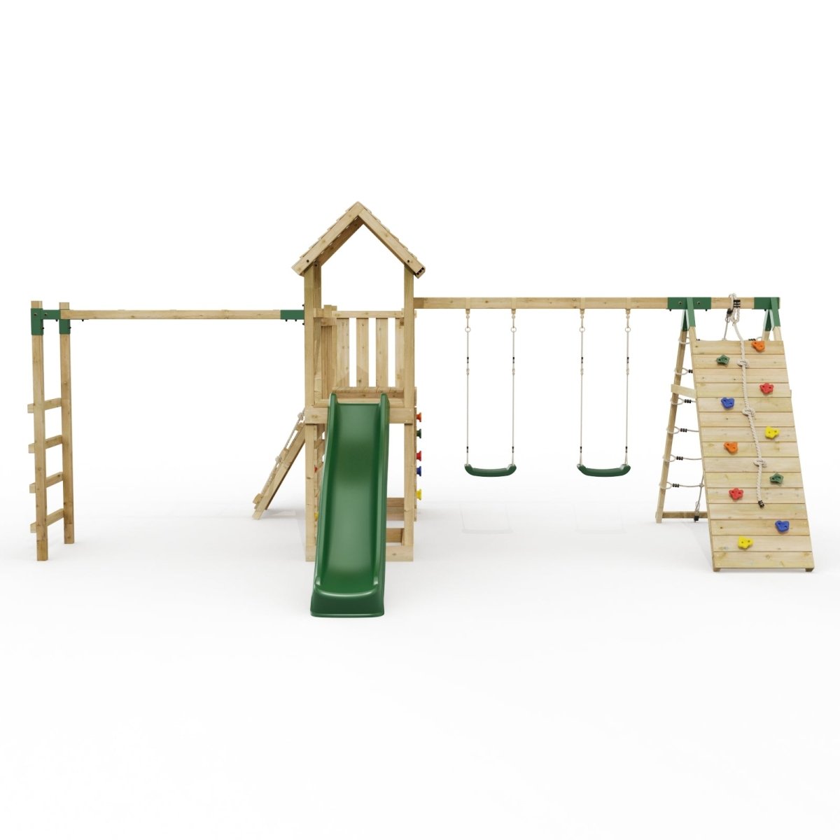 ClassicPlay Double Tower Climbing Frame with Double Swing - Dolomite
