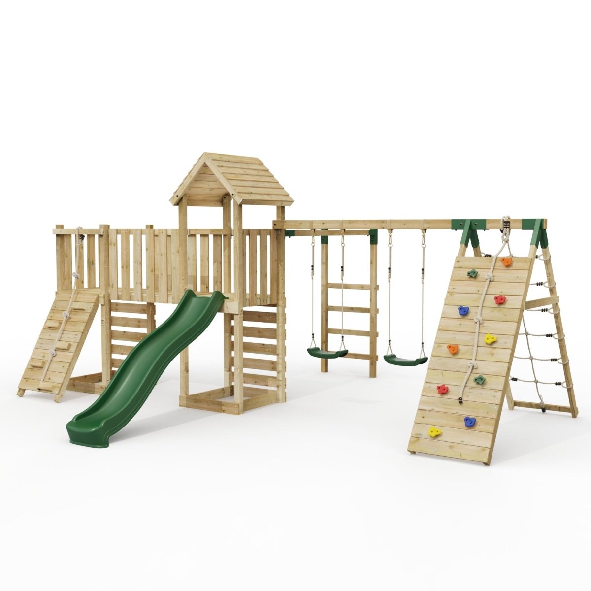 ClassicPlay Double Tower Climbing Frame with Double Swing - Dolomite