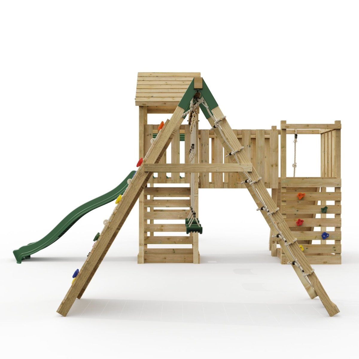 ClassicPlay Double Tower Climbing Frame with Double Swing - Dolomite