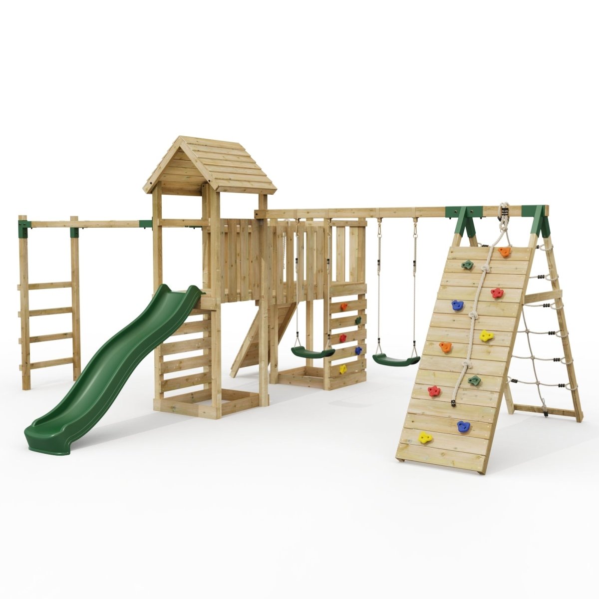 ClassicPlay Double Tower Climbing Frame with Double Swing - Dolomite