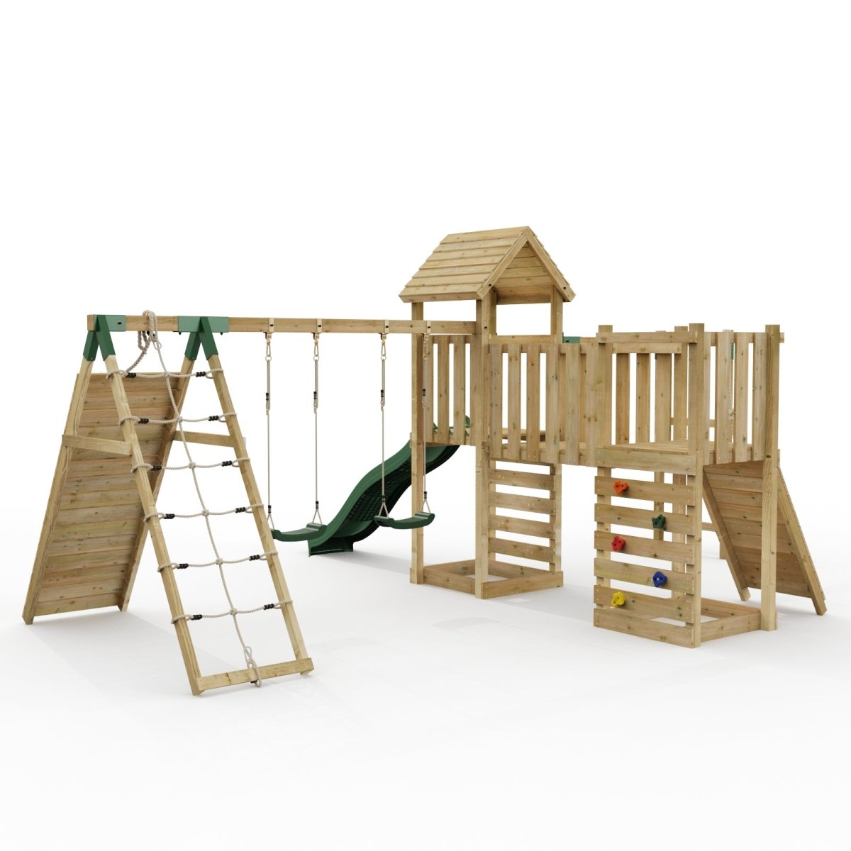 ClassicPlay Double Tower Climbing Frame with Double Swing - Dolomite