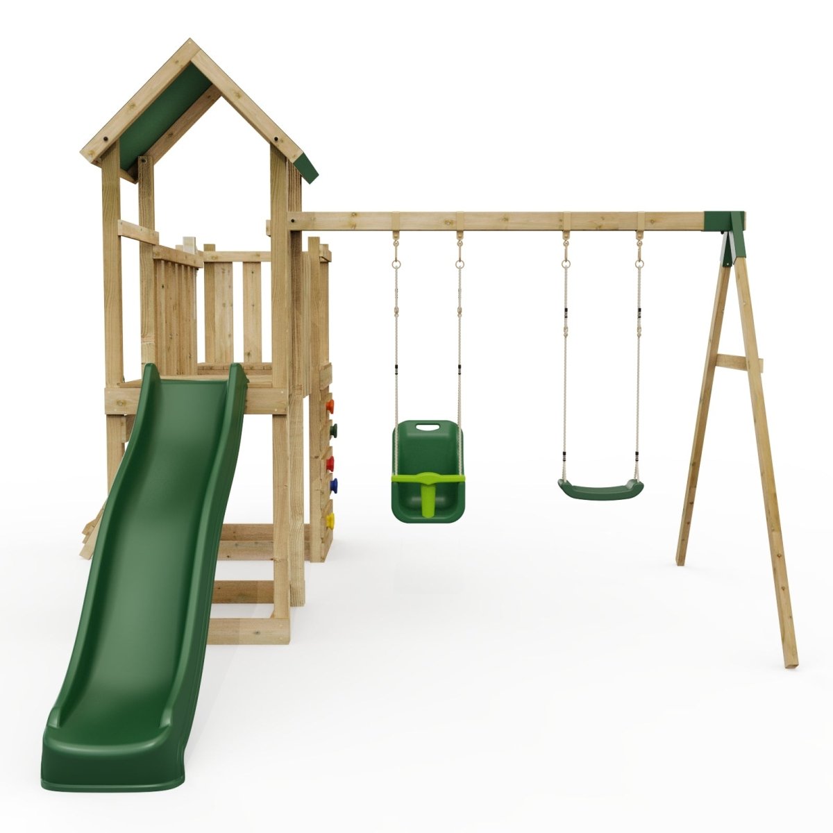 ClassicPlay Double Tower Climbing Frame with Double Swing - Rainier