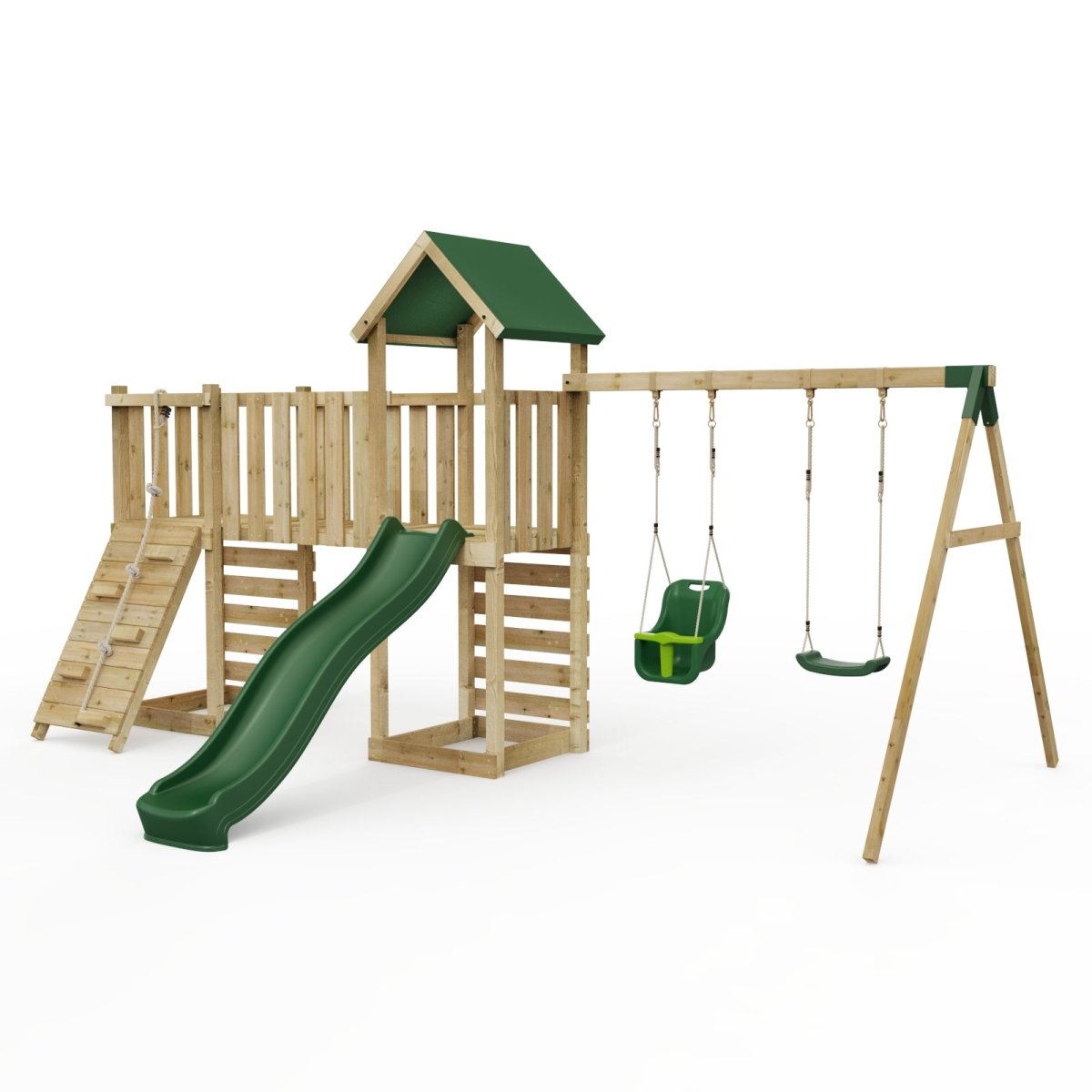 ClassicPlay Double Tower Climbing Frame with Double Swing - Rainier