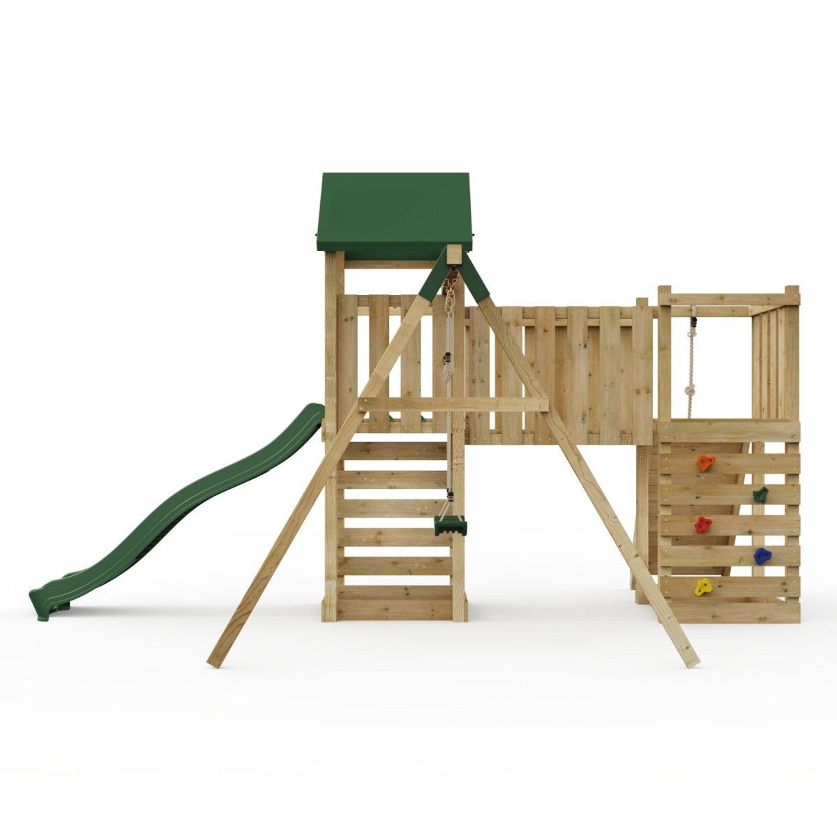 ClassicPlay Double Tower Climbing Frame with Single Swing - Rushmore