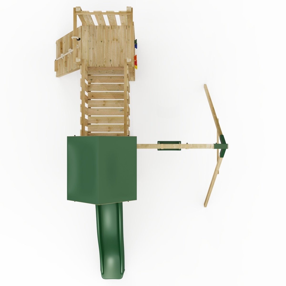 ClassicPlay Double Tower Climbing Frame with Single Swing - Rushmore