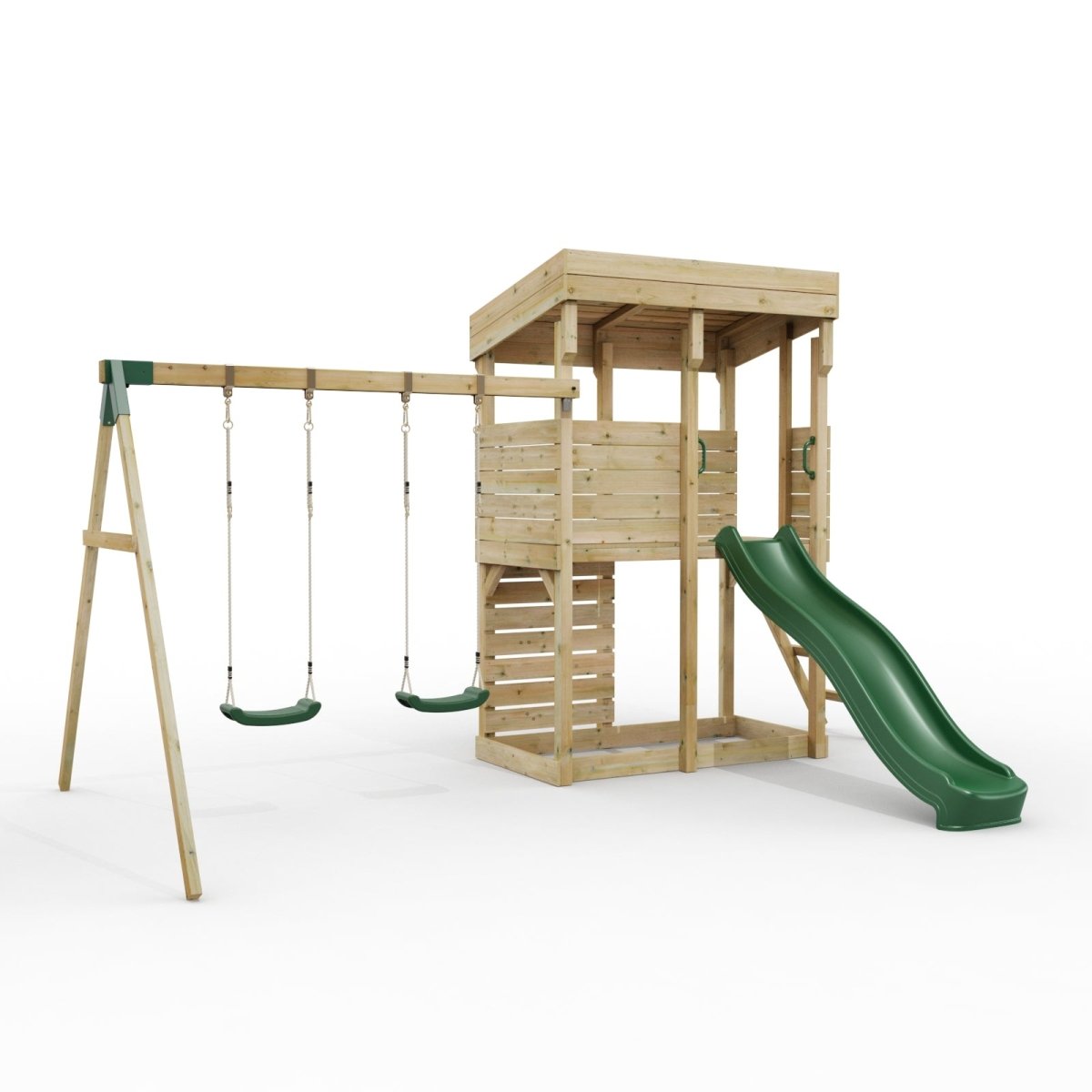 ClassicPlay Outpost XL Lookout Tower with 1.2m Deck, Double Swing and Slide