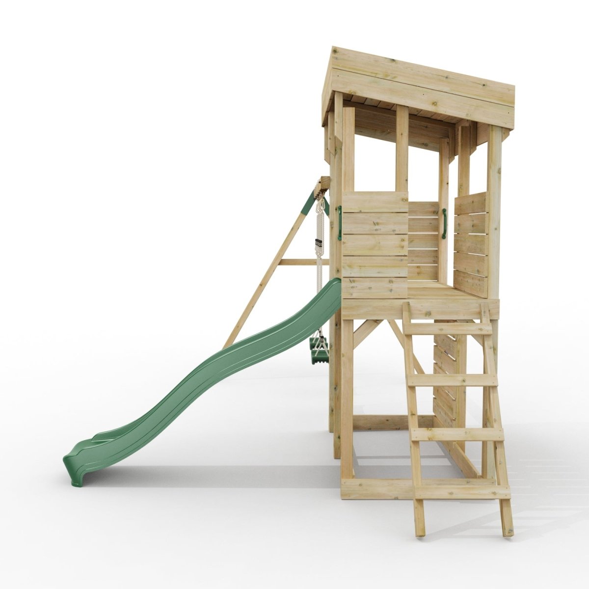 ClassicPlay Outpost XL Lookout Tower with 1.2m Deck, Double Swing and Slide