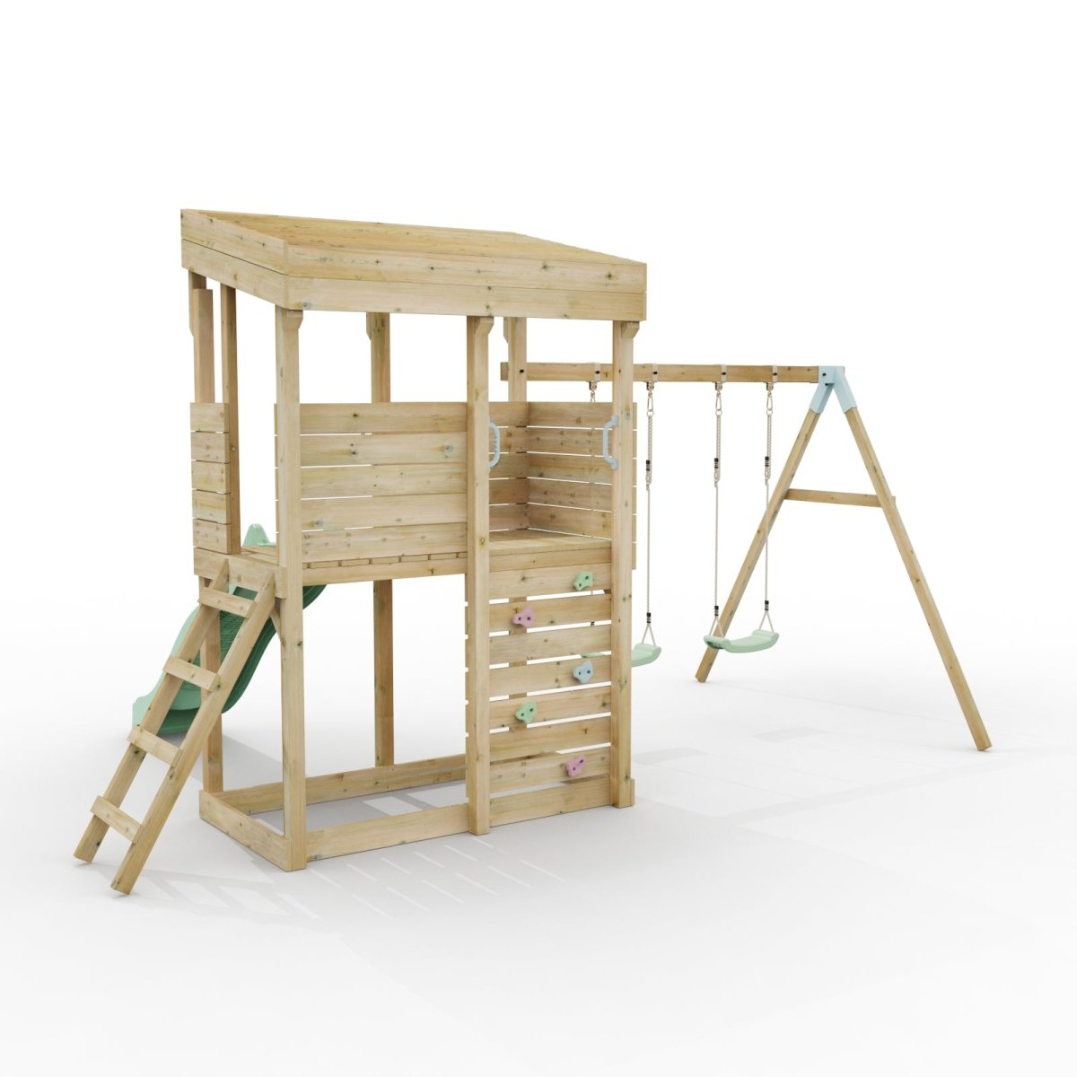 ClassicPlay Outpost XL Lookout Tower with 1.2m Deck, Double Swing and Slide