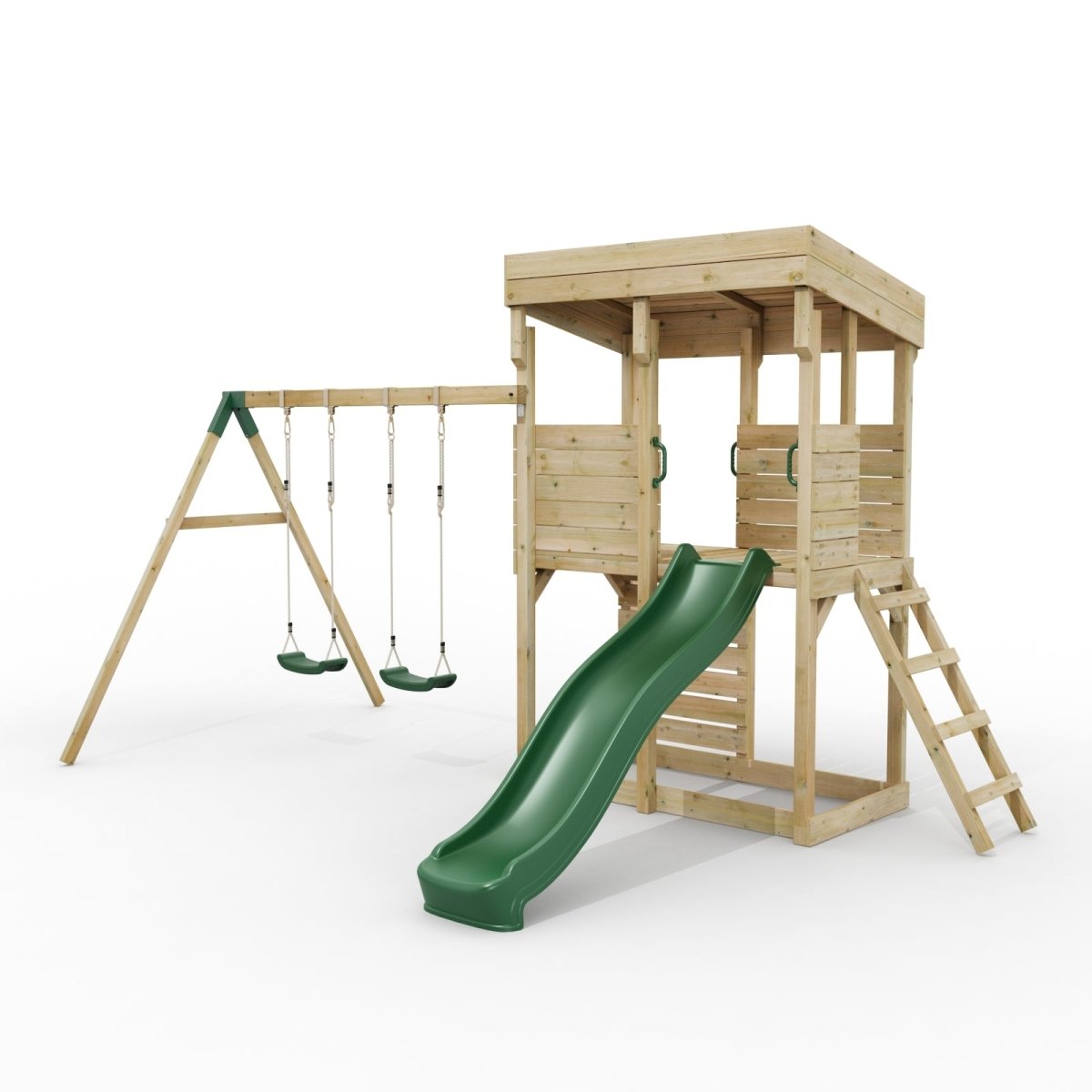 ClassicPlay Outpost XL Lookout Tower with 1.2m Deck, Double Swing and Slide