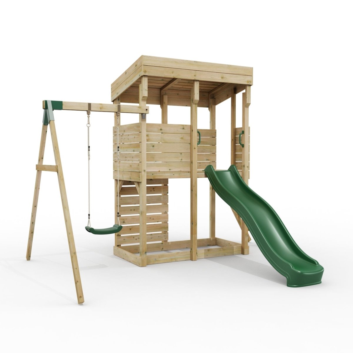 ClassicPlay Outpost XL Lookout Tower with 1.2m Deck, Single Swing and Slide