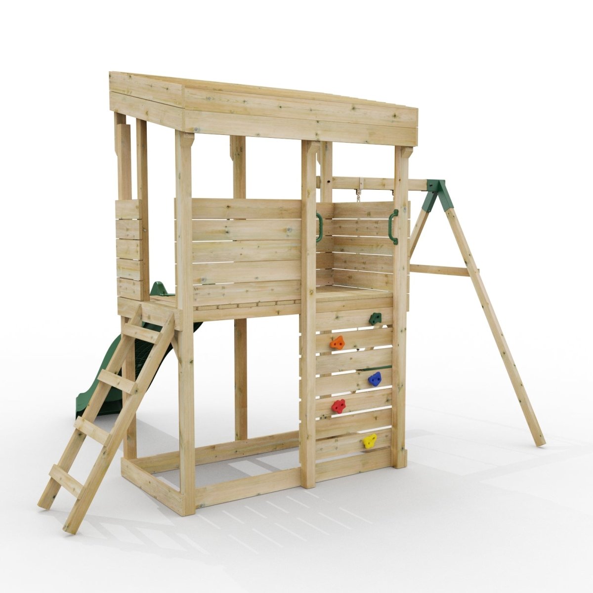 ClassicPlay Outpost XL Lookout Tower with 1.2m Deck, Single Swing and Slide