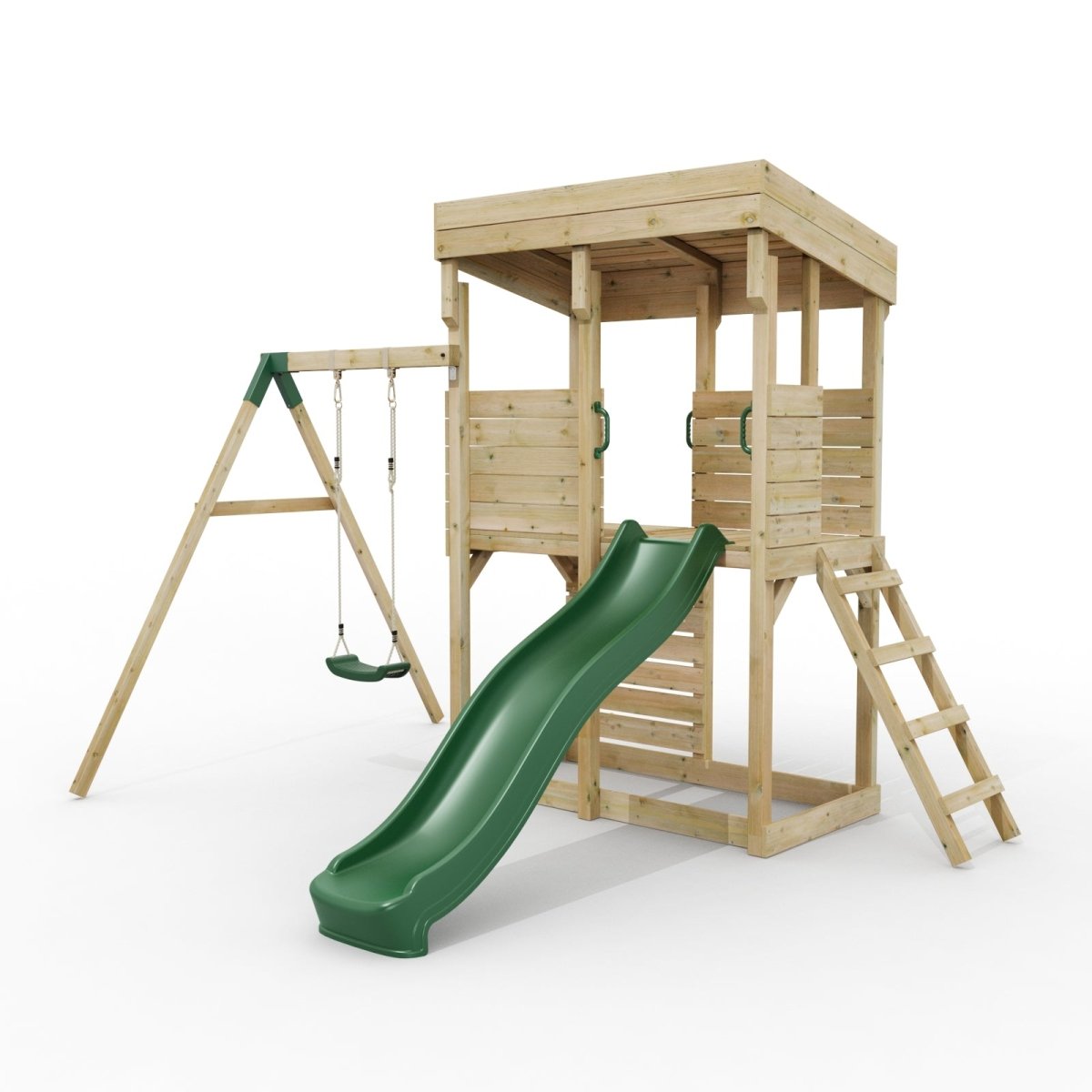 ClassicPlay Outpost XL Lookout Tower with 1.2m Deck, Single Swing and Slide