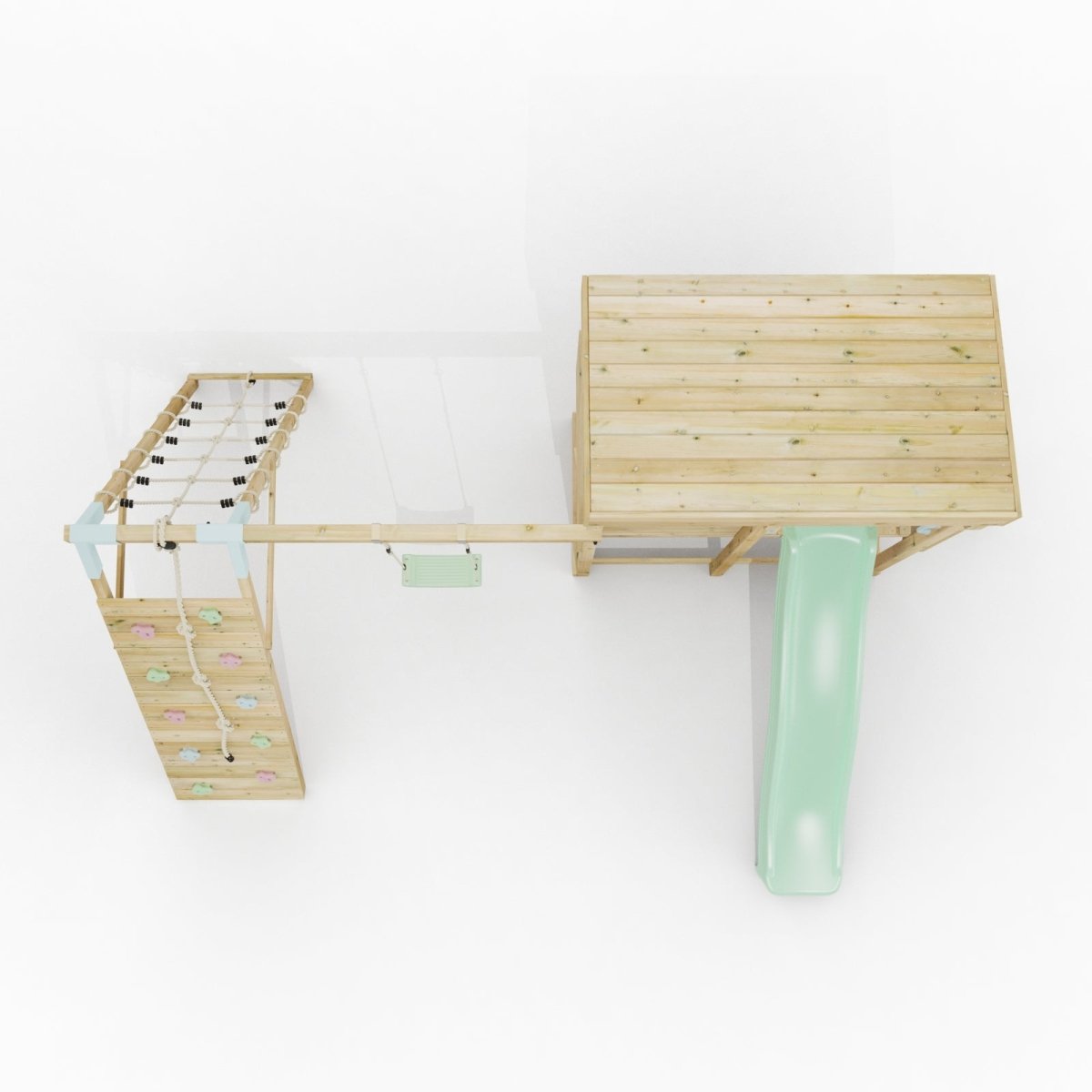 ClassicPlay Outpost XL Lookout Tower with 1.2m Deck, Single Swing, Climbing Wall and Slide
