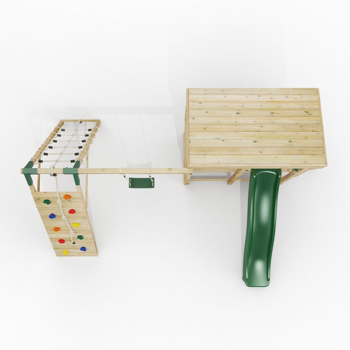 ClassicPlay Outpost XL Lookout Tower with 1.2m Deck, Single Swing, Climbing Wall and Slide