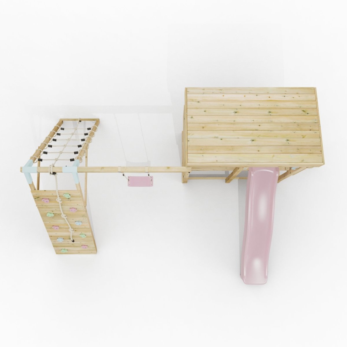 ClassicPlay Outpost XL Lookout Tower with 1.2m Deck, Single Swing, Climbing Wall and Slide