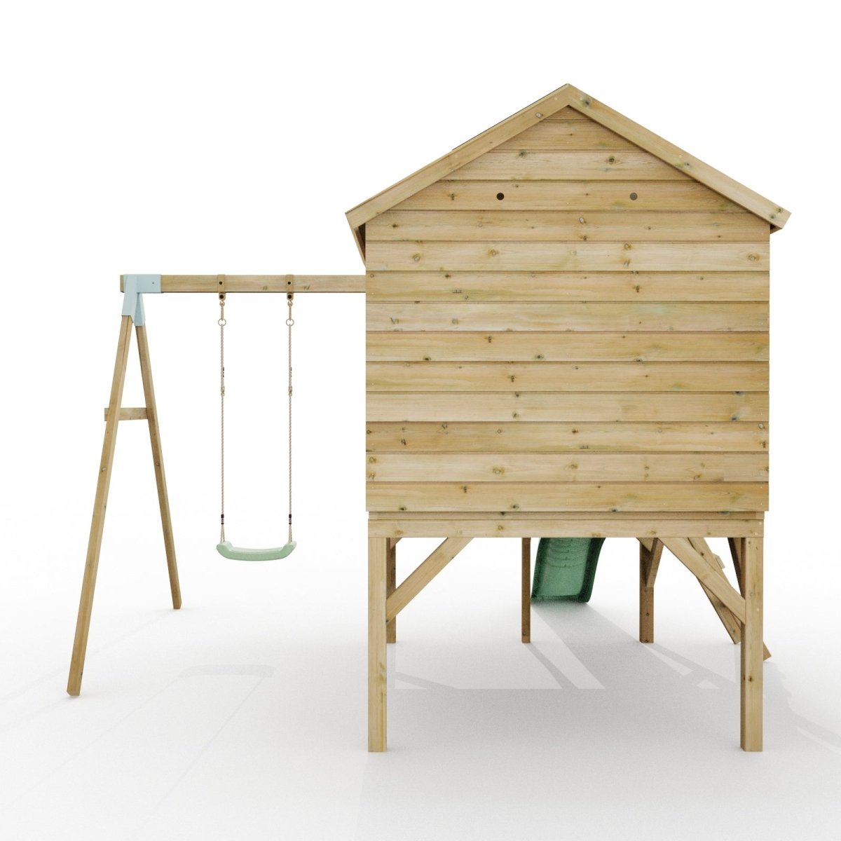 ClassicPlay Premium 5ft Playhouse on Deck with Single Swing and Slide