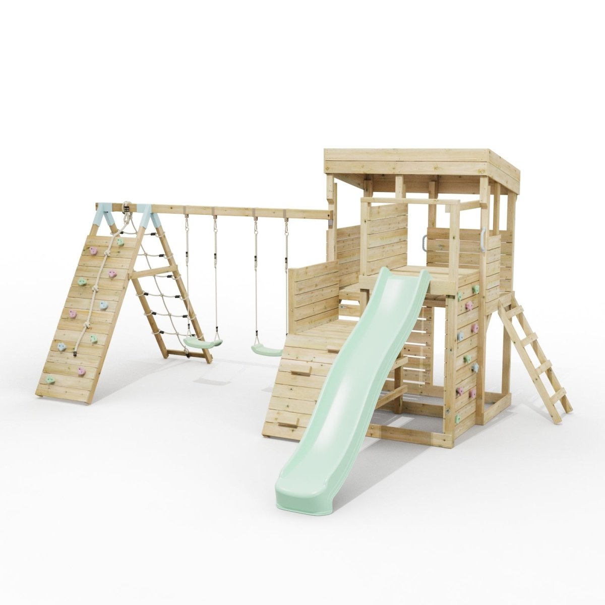 ClassicPlay Sentinel XL Lookout Tower with 3 Decks, Double Swing, Climbing Wall and Slide