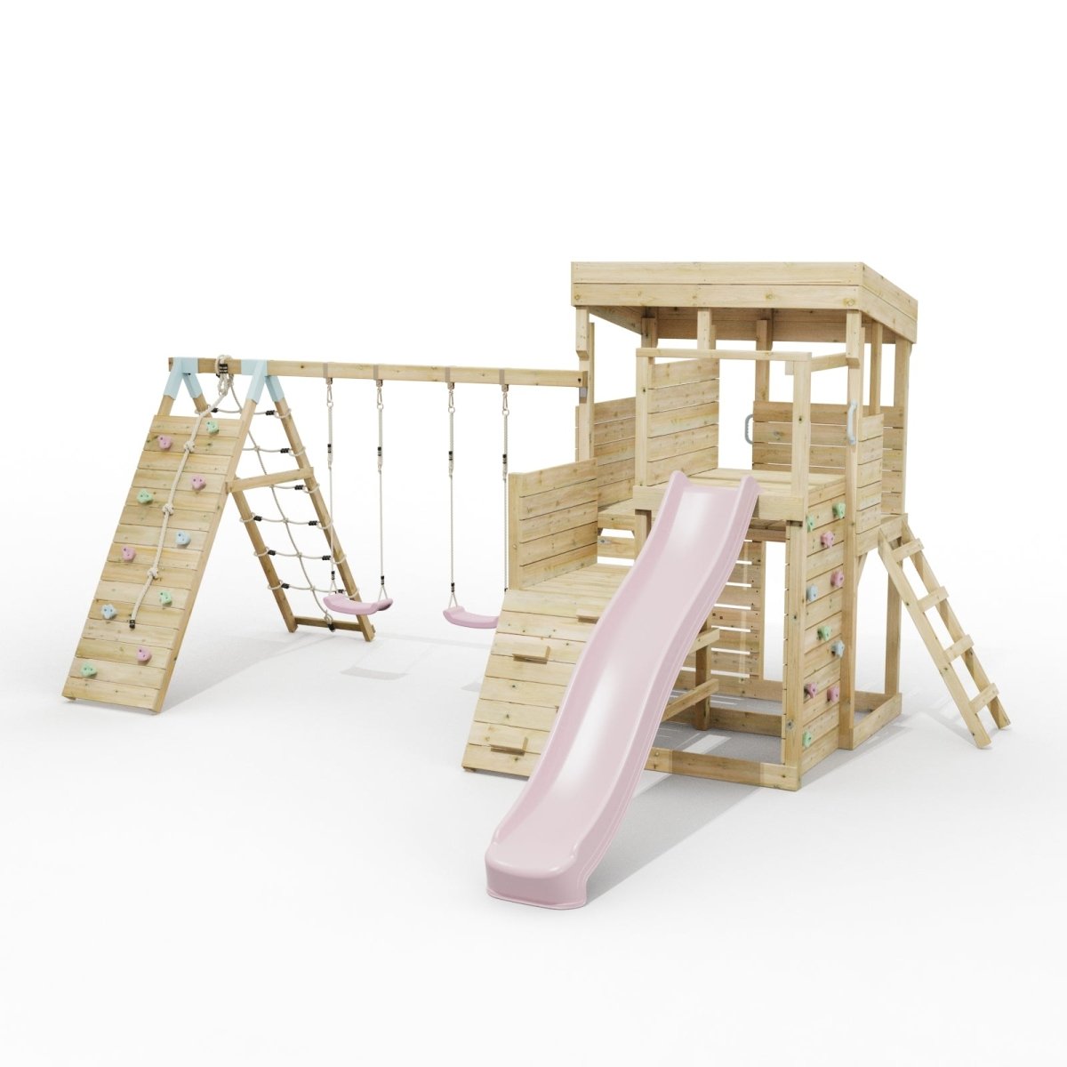 ClassicPlay Sentinel XL Lookout Tower with 3 Decks, Double Swing, Climbing Wall and Slide
