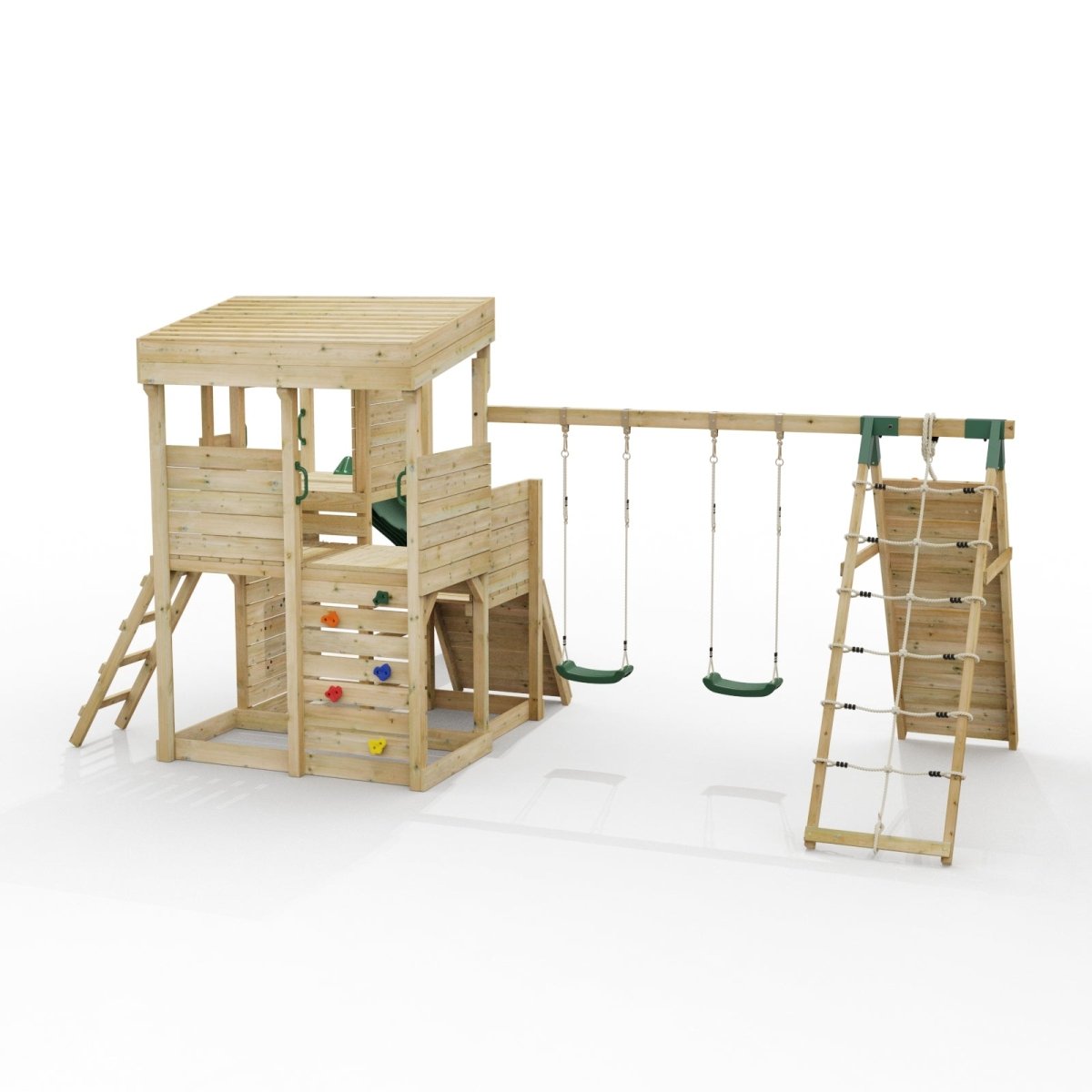 ClassicPlay Sentinel XL Lookout Tower with 3 Decks, Double Swing, Climbing Wall and Slide