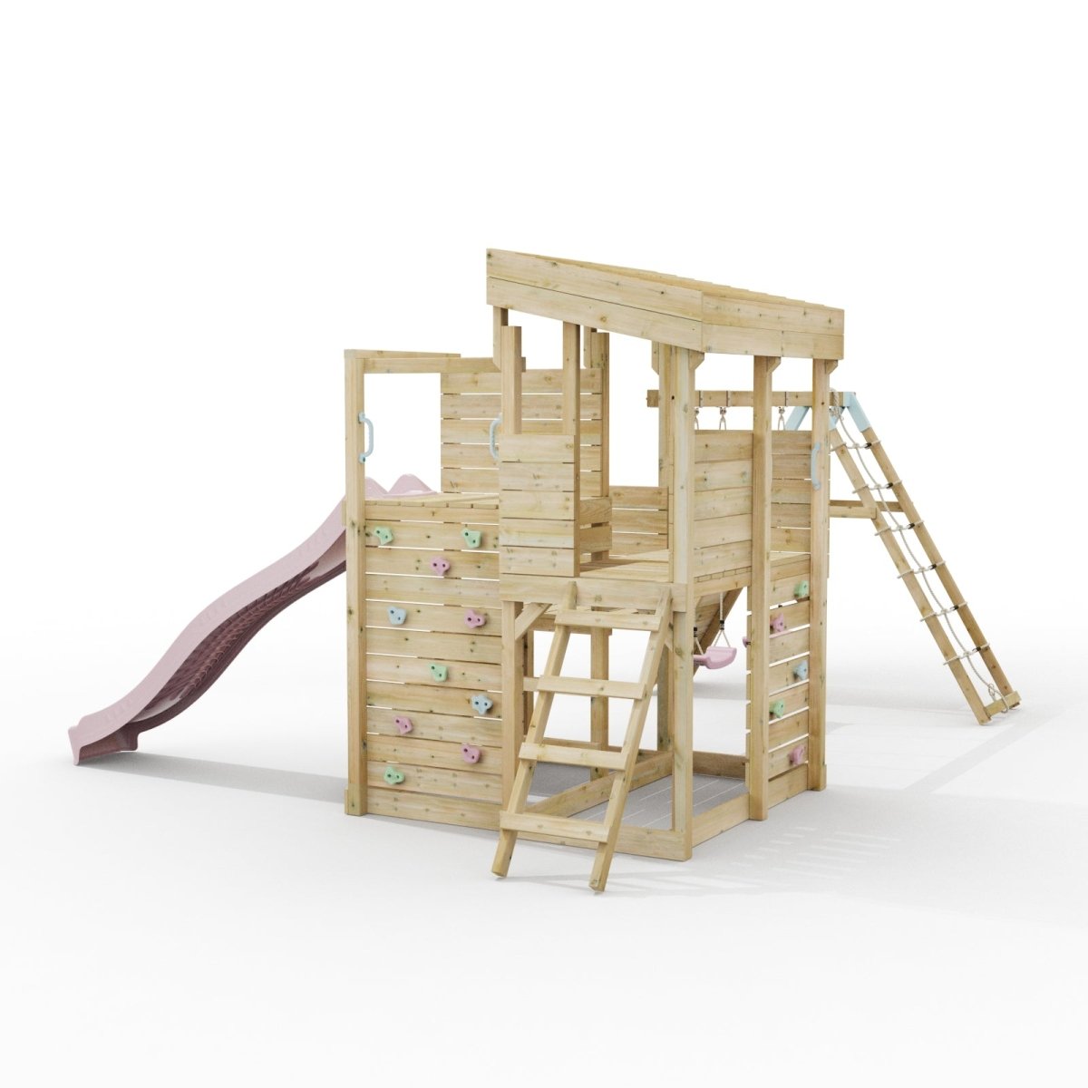ClassicPlay Sentinel XL Lookout Tower with 3 Decks, Double Swing, Climbing Wall and Slide