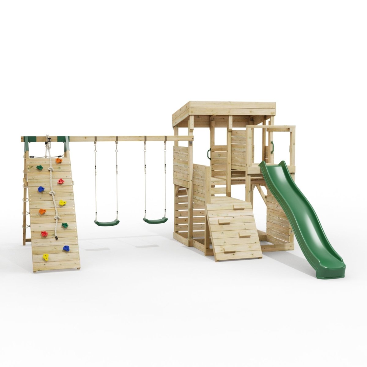 ClassicPlay Sentinel XL Lookout Tower with 3 Decks, Double Swing, Climbing Wall and Slide