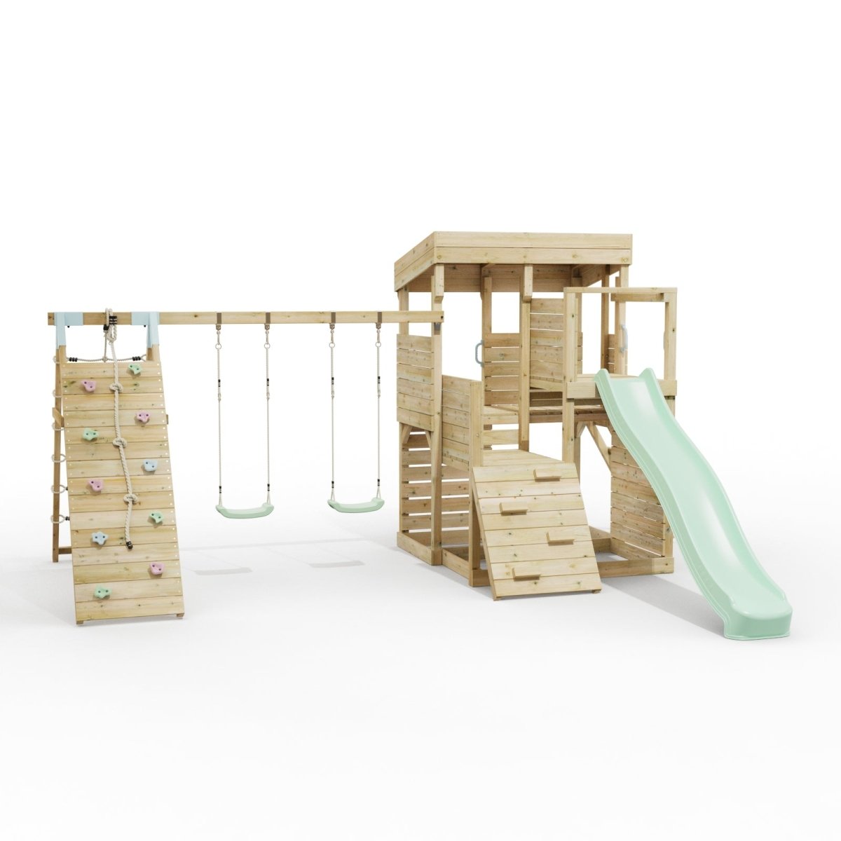 ClassicPlay Sentinel XL Lookout Tower with 3 Decks, Double Swing, Climbing Wall and Slide