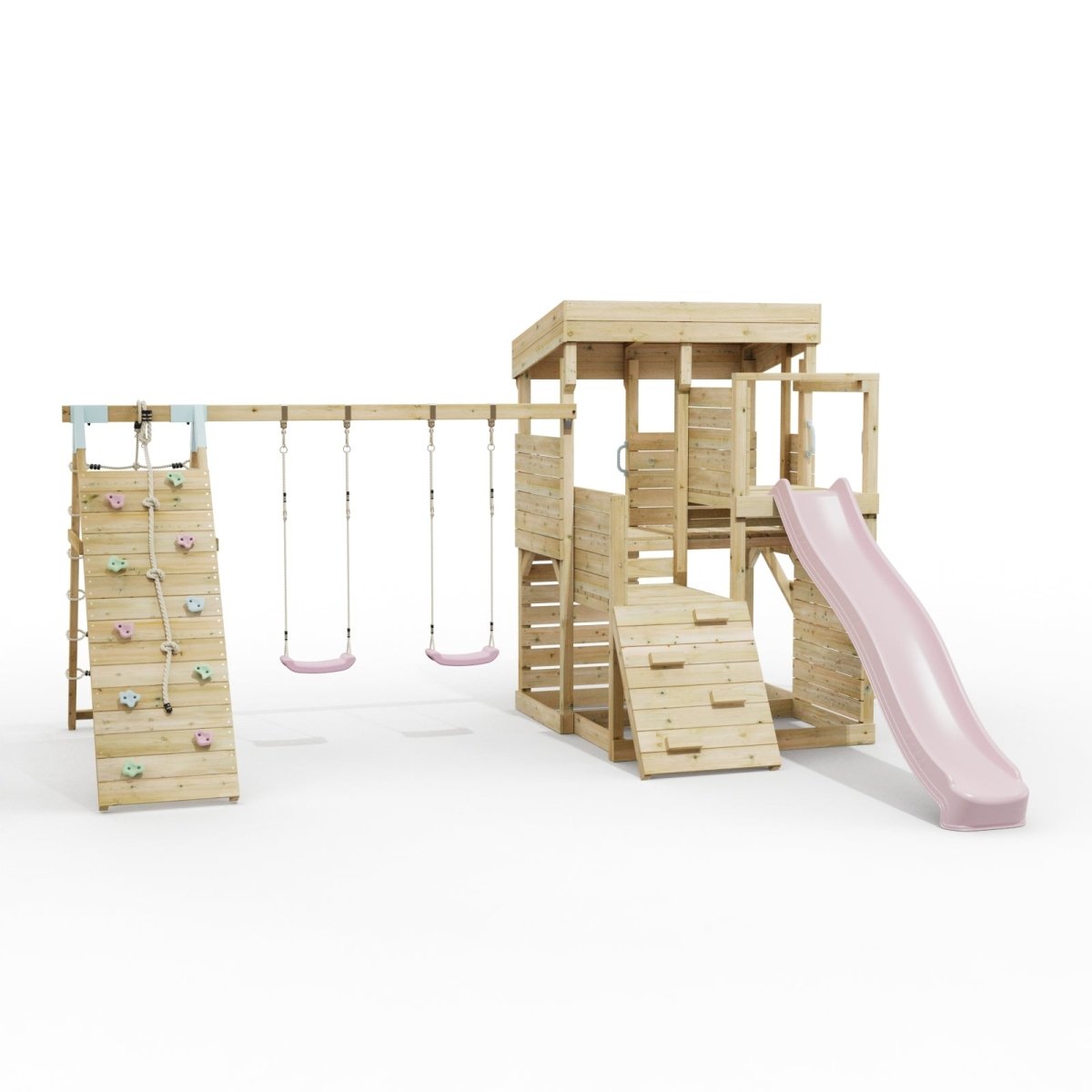 ClassicPlay Sentinel XL Lookout Tower with 3 Decks, Double Swing, Climbing Wall and Slide