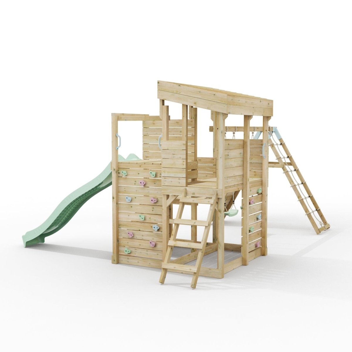 ClassicPlay Sentinel XL Lookout Tower with 3 Decks, Double Swing, Climbing Wall and Slide